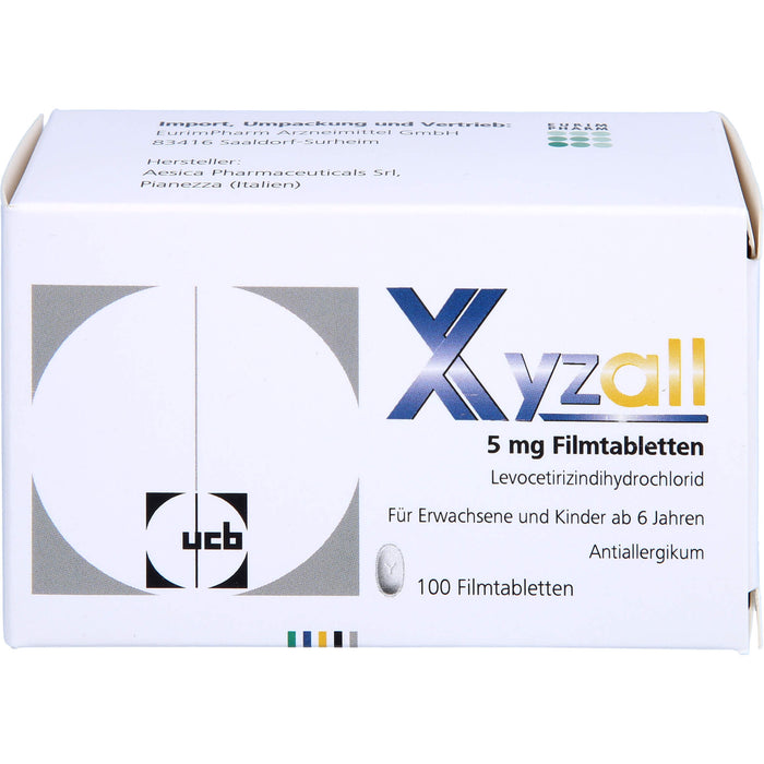 Xyzall 5 mg Filmtabletten Antiallergikum, 100 pc Tablettes