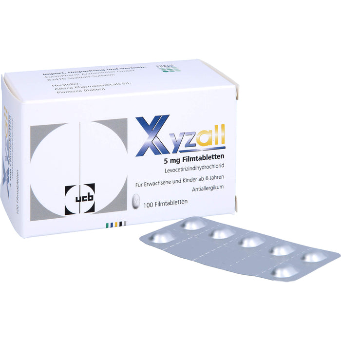 Xyzall 5 mg Filmtabletten Antiallergikum, 100 pc Tablettes