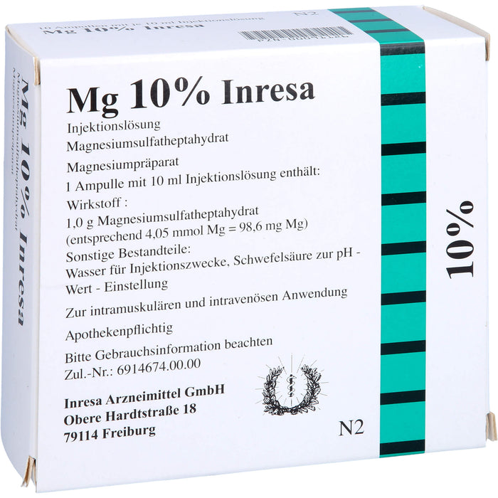 MG 10% Inresa Injektionslösung, 10 St. Ampullen