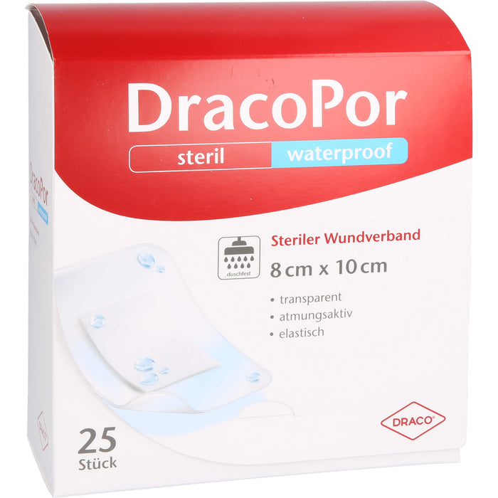 DracoPor waterproof 8 cm x 10 cm steriler Wundverband, 25 pcs. Wound dressings