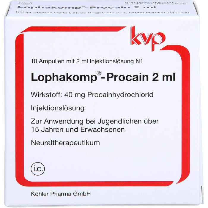 Lophakomp Procain 2 ml Ampullen, 10 pc Ampoules