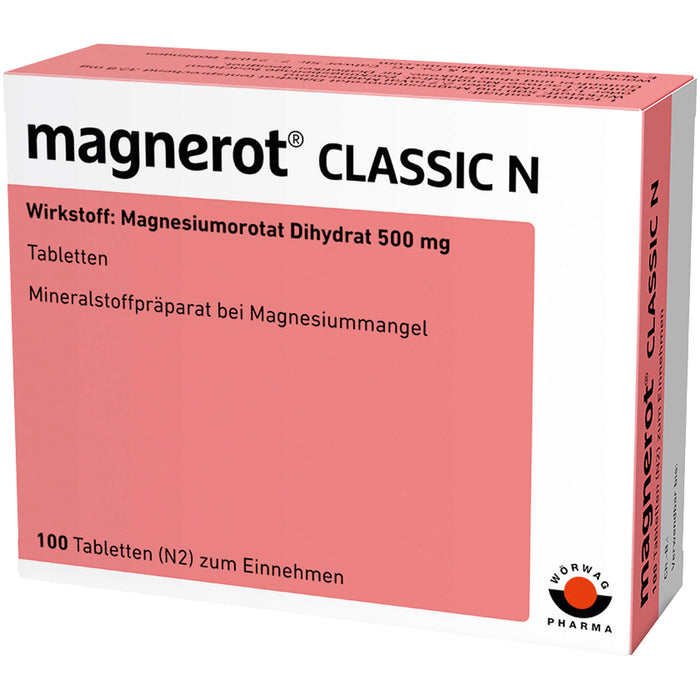 magnerot Classic N Tabletten bei Magnesiummangel, 100 pcs. Tablets