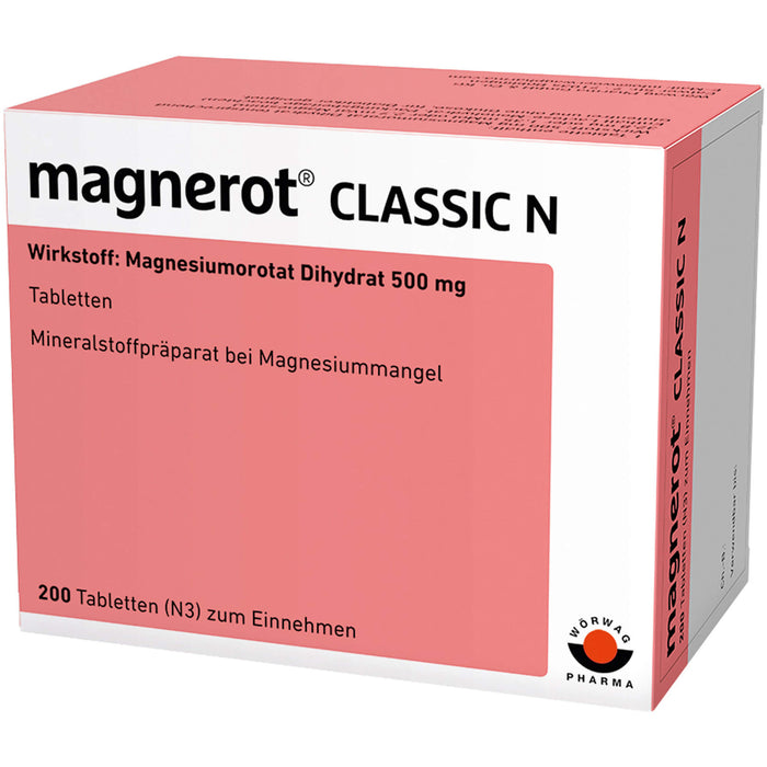 magnerot Classic N Tabletten bei Magnesiummangel, 200 St. Tabletten