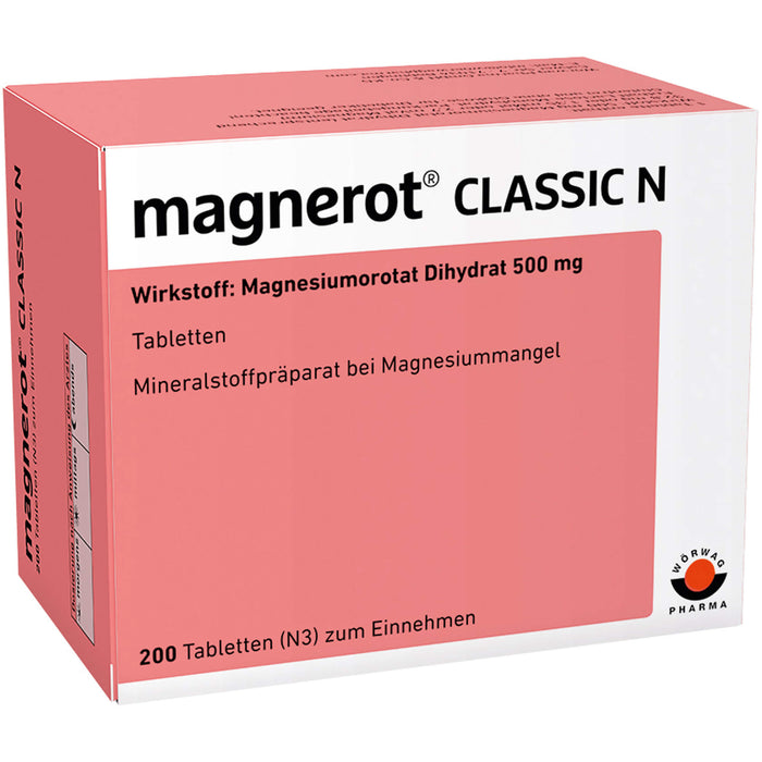 magnerot Classic N Tabletten bei Magnesiummangel, 200 pc Tablettes