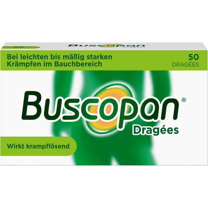 Buscopan Dragées wirkt krampflösend Original Sanofi-Aventis, 50 pc Tablettes