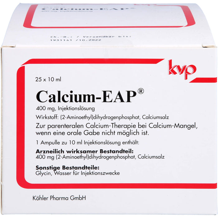 Calcium-EAP Injektionslösung bei Calcium-Mangel, 25 pcs. Ampoules