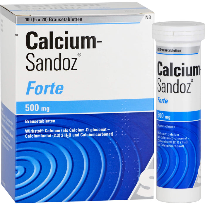 Calcium-Sandoz forte 500 mg Brausetabletten, 100 pc Tablettes