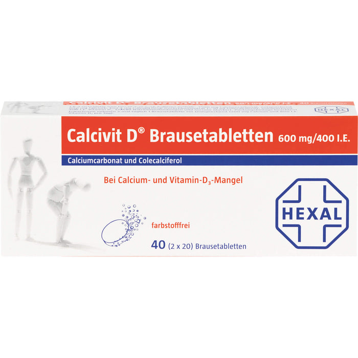 Calcivit D Brausetabletten 600 mg/400 I.E., 40 pcs. Tablets