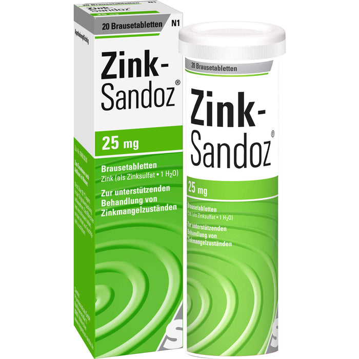 Zink-Sandoz 25 mg Brausetabletten, 20 pc Tablettes