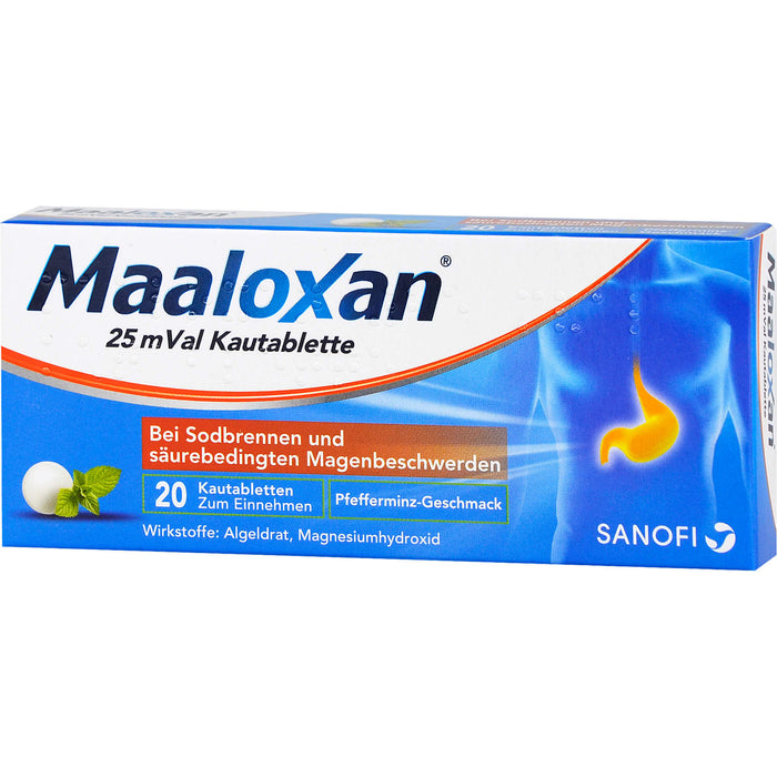 Maalox 25 mVal Kautabletten Reimport Kohlpharma, 20 pc Tablettes