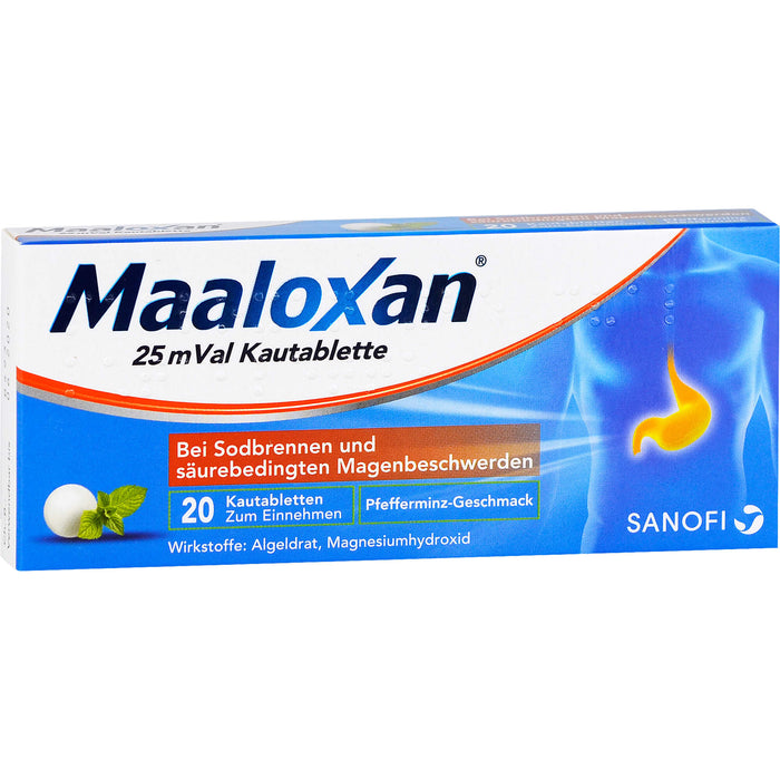 Maalox 25 mVal Kautabletten Reimport Kohlpharma, 20 pc Tablettes