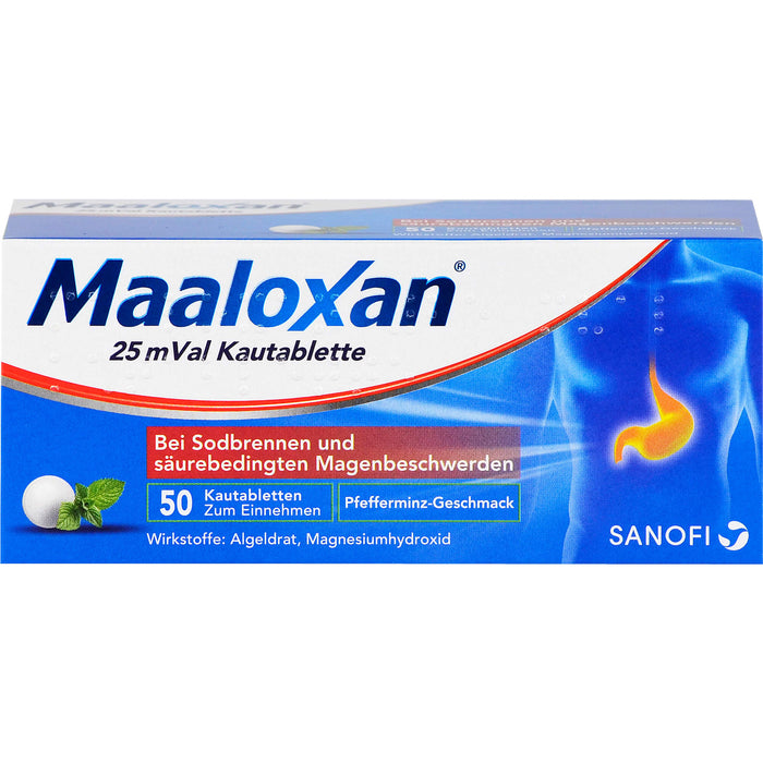 Maalox 25 mVal Kautabletten Reimport Kohlpharma säurebindendes Magenmittel, 50 pc Tablettes