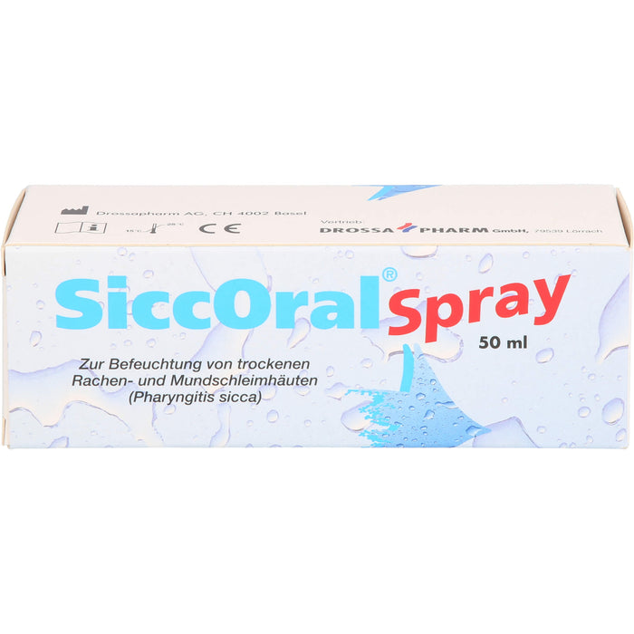 SiccOral Spray zur Befeuchtung von trockenen Mund- und Rachenschleimhäuten, 50 ml Solution