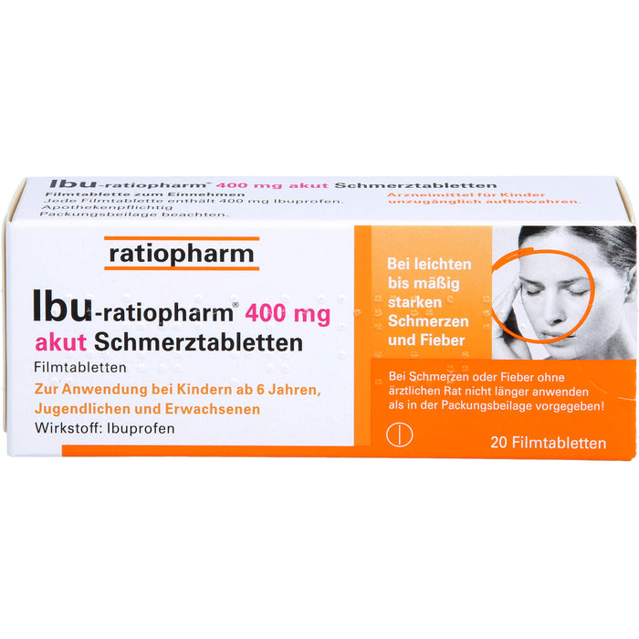 IBU-ratiopharm akut 400 mg Schmerztabletten, 20 pcs. Tablets