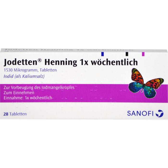 Jodetten Henning 1x wöchentlich 1530 Mikrogramm Tabletten, 28 pcs. Tablets