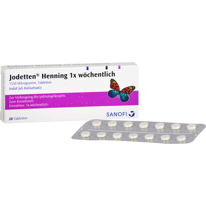 Jodetten Henning 1x wöchentlich 1530 Mikrogramm Tabletten, 28 pcs. Tablets