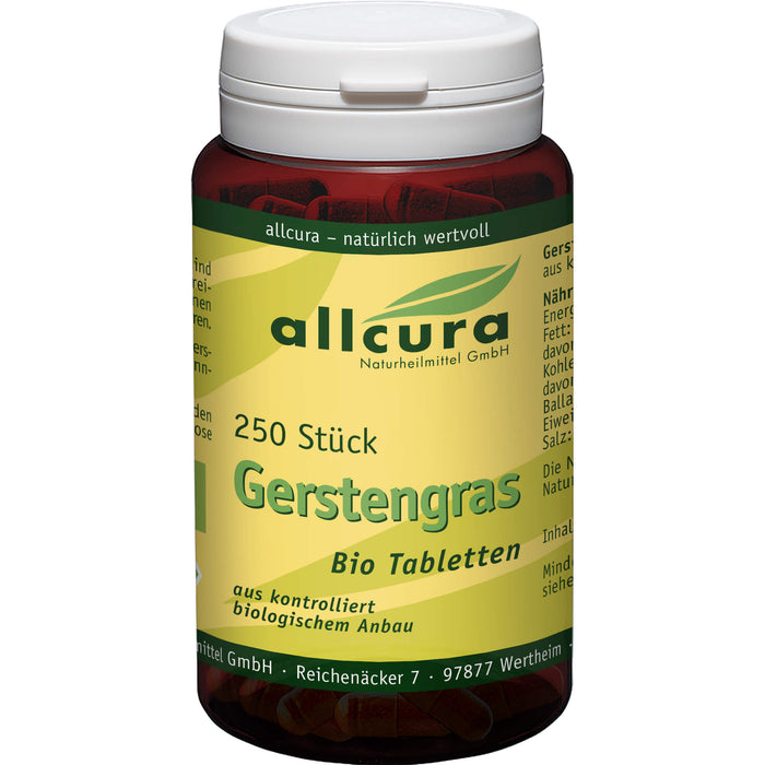 allcura Gerstengras Bio Tabletten, 250 pc Tablettes