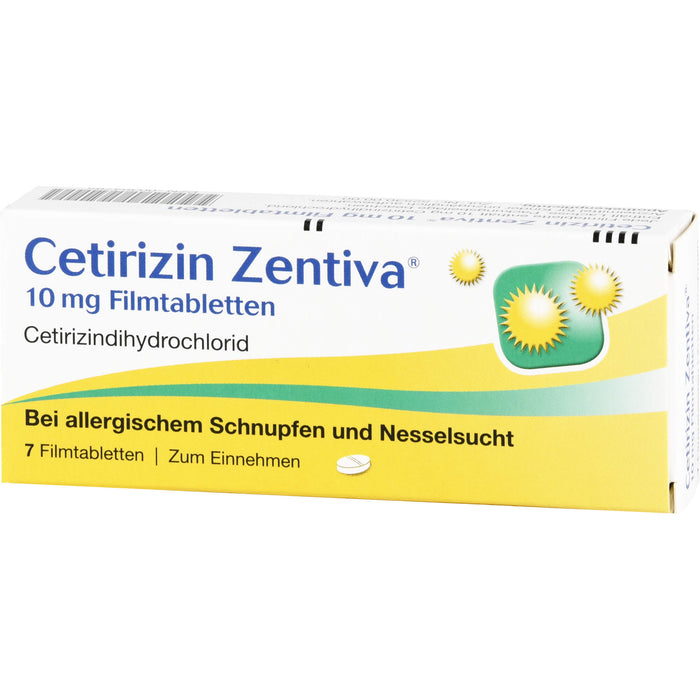 Cetirizin Zentiva 10 mg Filmtabletten bei Allergien, 7 St. Tabletten