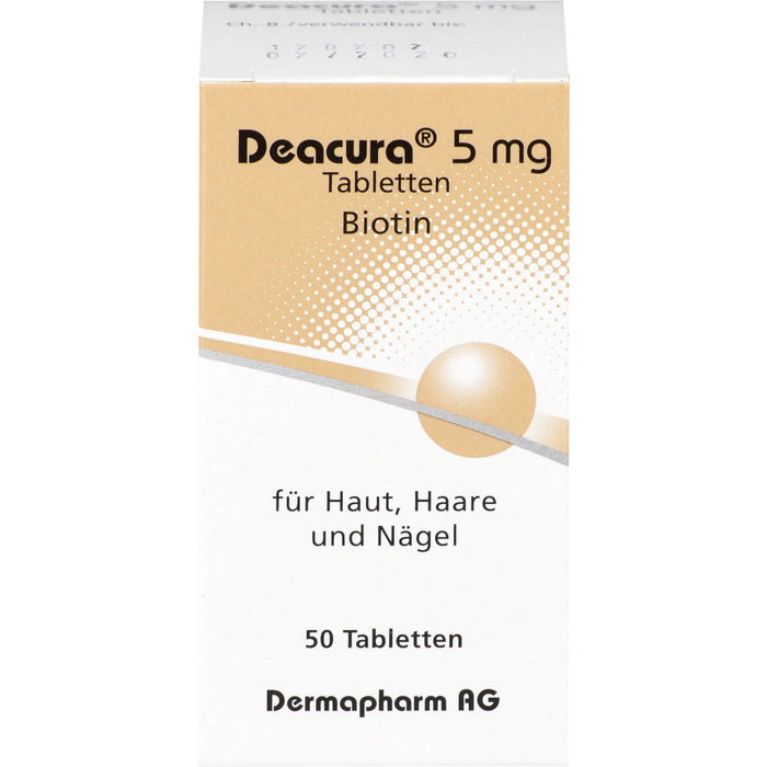 DEACURA 5 mg Tabletten für Haut, Haare und Nägel, 50 pcs. Tablets