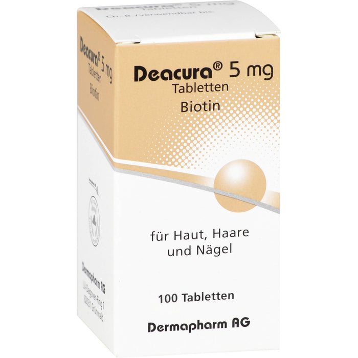 Dermapharm Deacura Tabletten für Haut, Haare und Nägel, 100 pc Tablettes