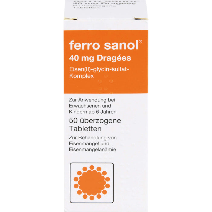 ferro sanol Dragées überzogene Tabletten zur Behandlung von Eisenmangel und Eisenmangelanämie, 50 pc Tablettes