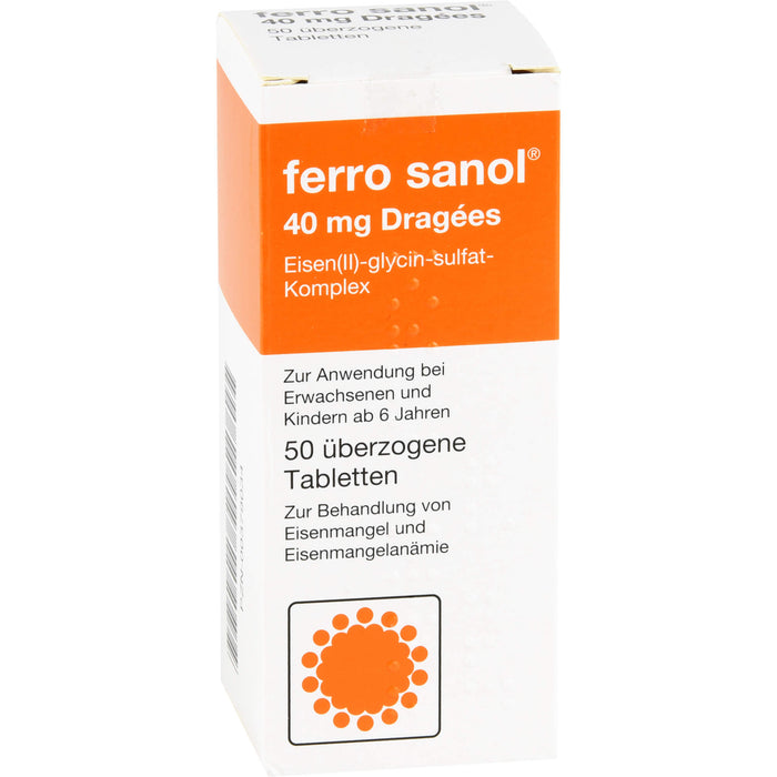 ferro sanol Dragées überzogene Tabletten zur Behandlung von Eisenmangel und Eisenmangelanämie, 50 pcs. Tablets