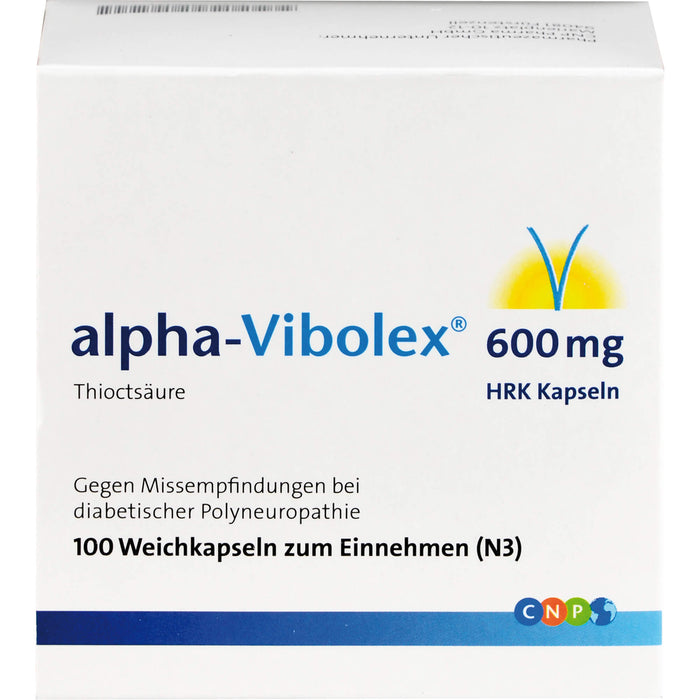 alpha-Vibolex 600 mg HRK Kapseln gegen MIssempfindungen bei diabetischer Polyneuropathie, 100 pc Capsules