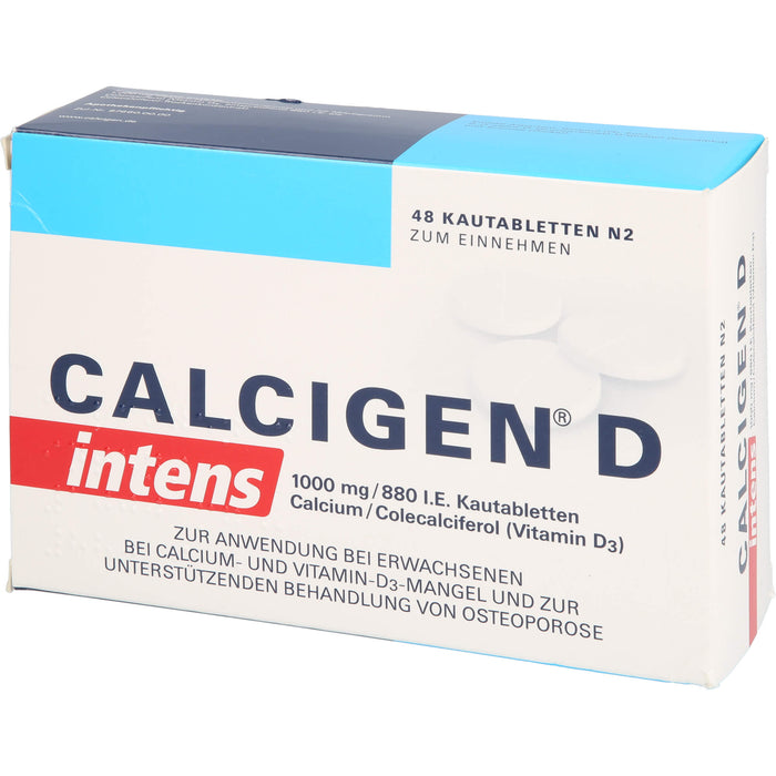 Calcigen D intens 1000 mg/880 I.E. Kautabletten, 48 St KTA