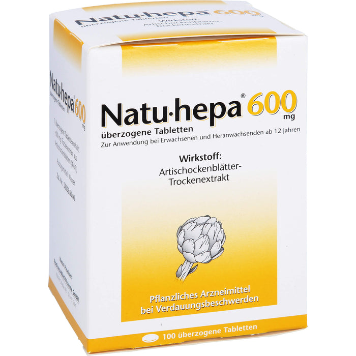 Natu-hepa 600 mg Tabletten bei Verdauungsbeschwerden, 100 pcs. Tablets