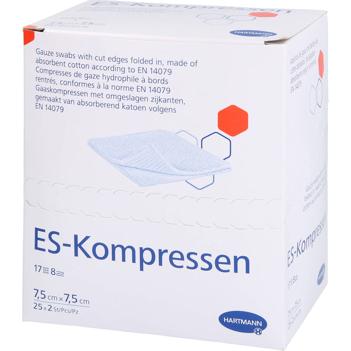 ES-KOMPRESSEN steril 7,5x7,5cm 8f, 25X2 St KOM