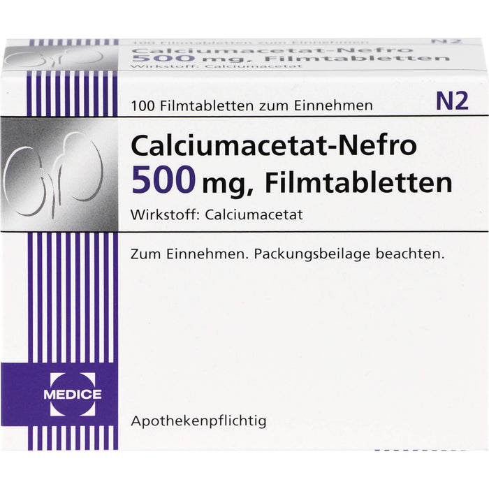 Calciumacetat-Nefro 500 mg, Filmtabletten, 100 St. Tabletten