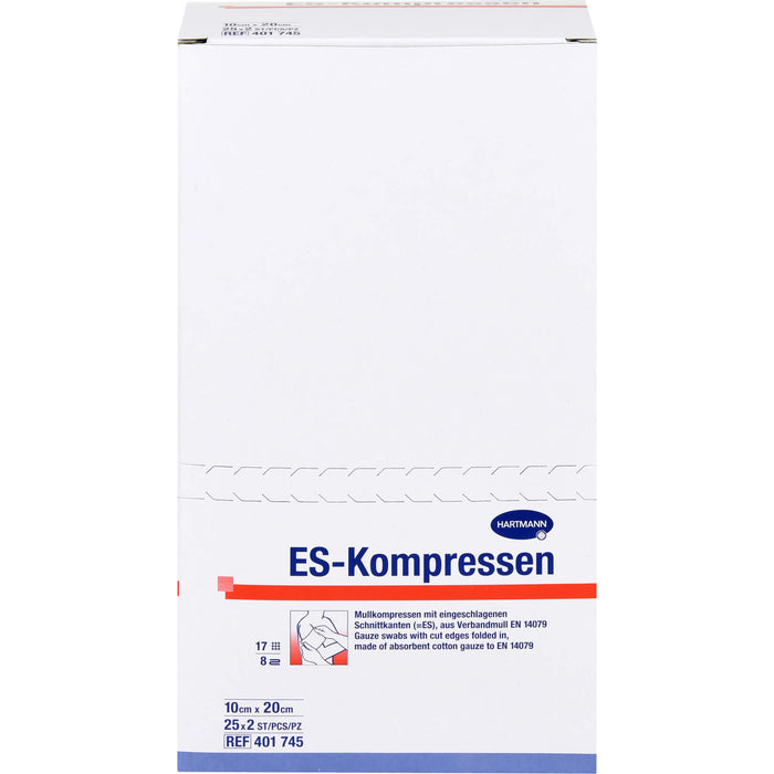 ES-KOMPRESSEN steril 10x20cm 8f, 25X2 St KOM