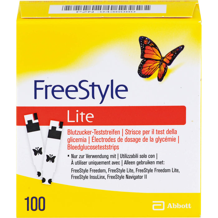 FreeStyle lite Blutzucker-Teststreifen, 100 pc Bandelettes réactives