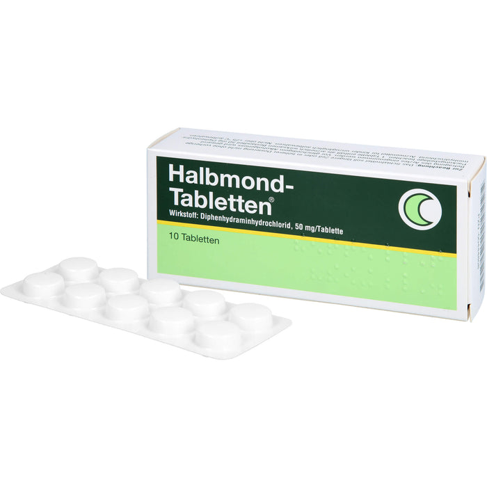 Halbmond-Tabletten 50 mg zur Kurzzeitbehandlung von Schlafstörungen, 10 pc Tablettes