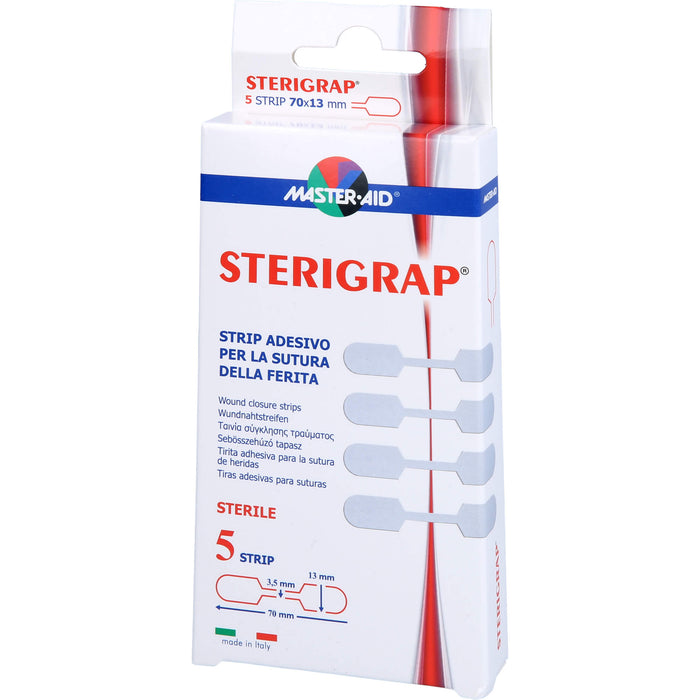 STERIGRAP Wundnahtstreifen 13 x 70 mm Knochenform, 5 pc Pansement