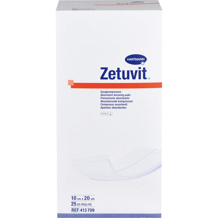 ZETUVIT Saugkompresse steril 10x20cm CPC, 25 St KOM