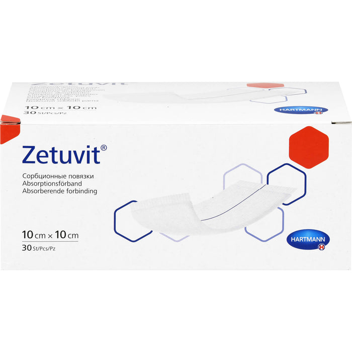 ZETUVIT Saugkompresse unsteril 10x10cm CPC, 30 St KOM