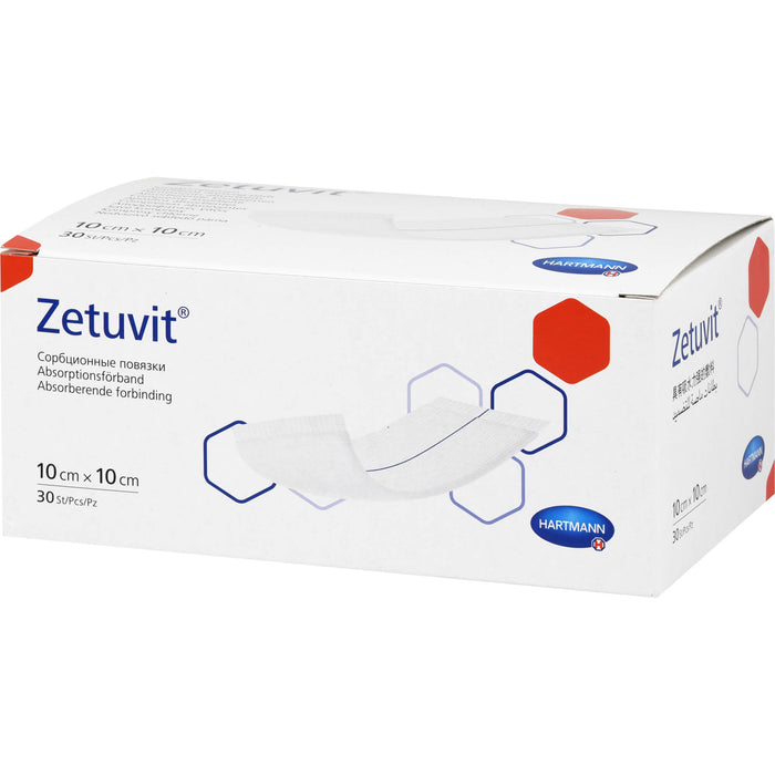 ZETUVIT Saugkompresse unsteril 10x10cm CPC, 30 St KOM