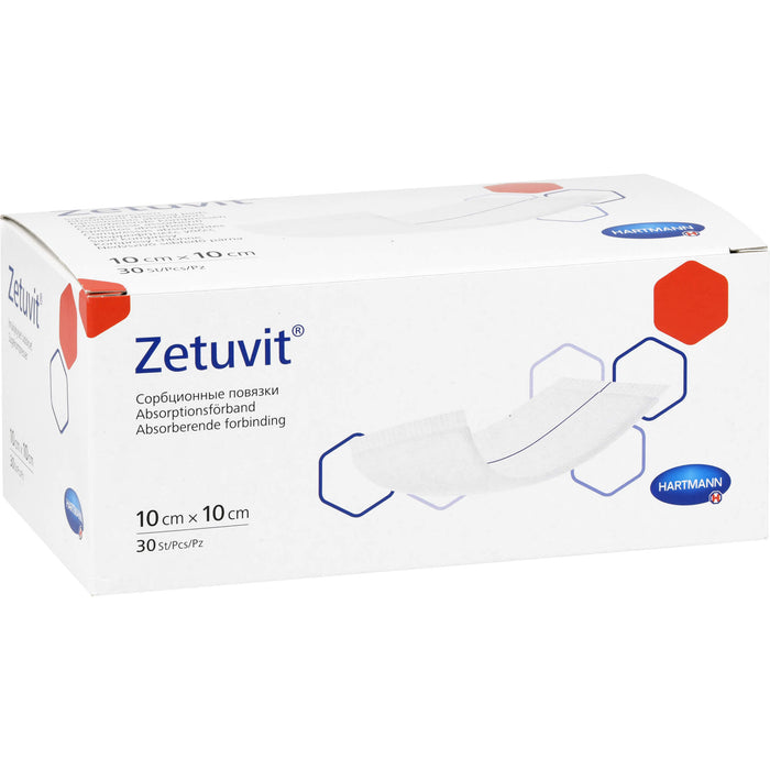 ZETUVIT Saugkompresse unsteril 10x10cm CPC, 30 St KOM