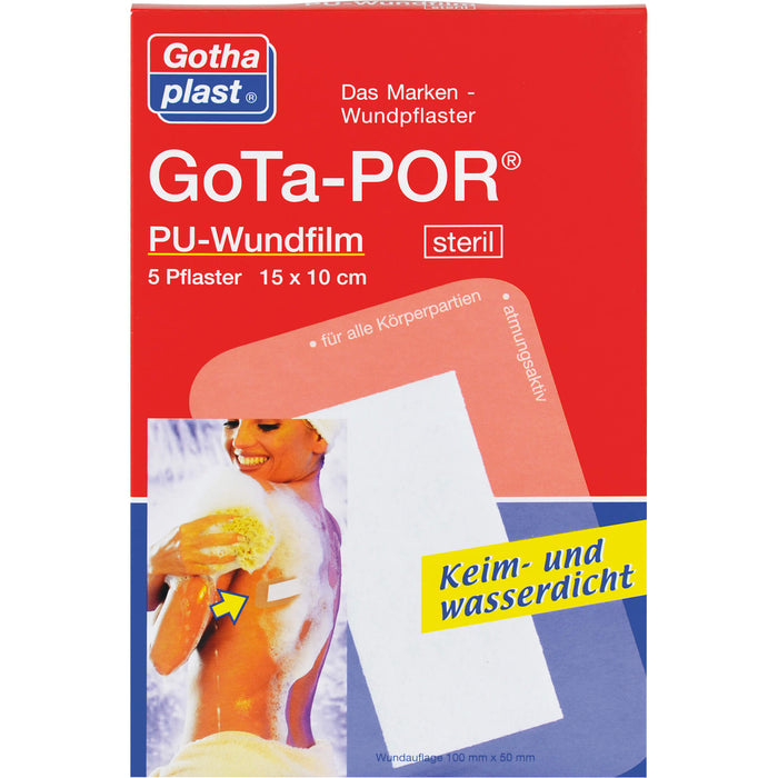 GoTa-POR PU Wundfilm 15 x 10 cm sterile Pflaster, 5 pcs. Patch