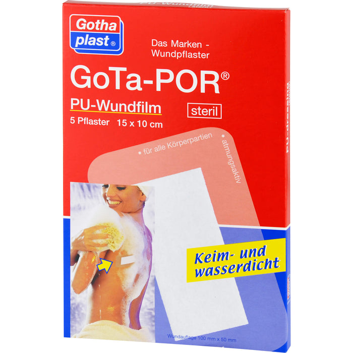 GoTa-POR PU Wundfilm 15 x 10 cm sterile Pflaster, 5 pc Pansement