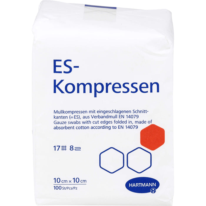 ES-KOMPRESSEN unsteril 10x10cm 8f, 100 St KOM