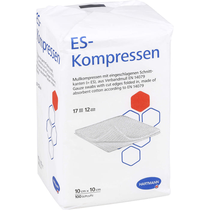 ES-KOMPRESSEN unsteril 10x10cm 12f, 100 St KOM