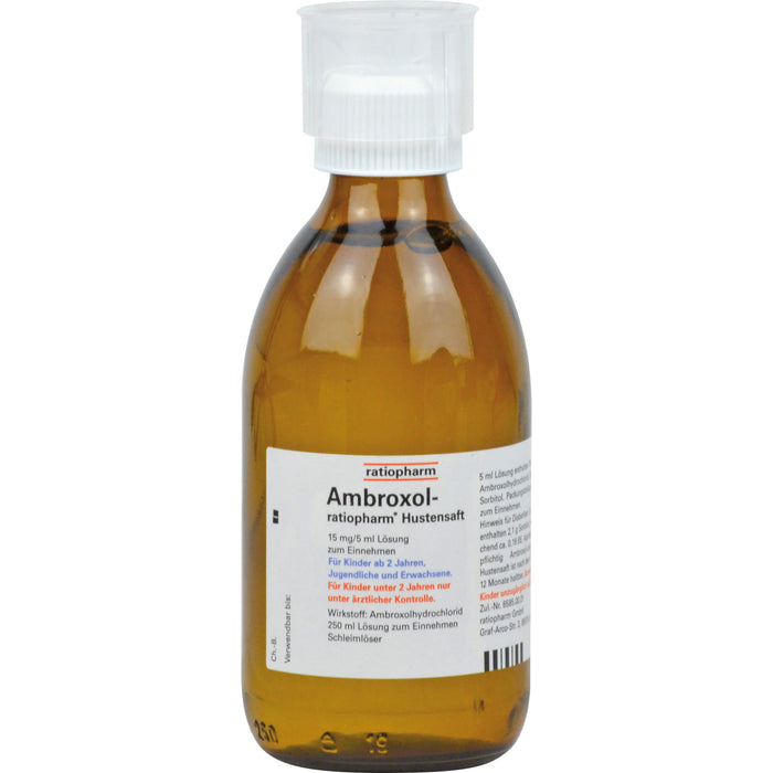 Ambroxol-ratiopharm Hustensaft Schleimlöser, 250 ml Solution