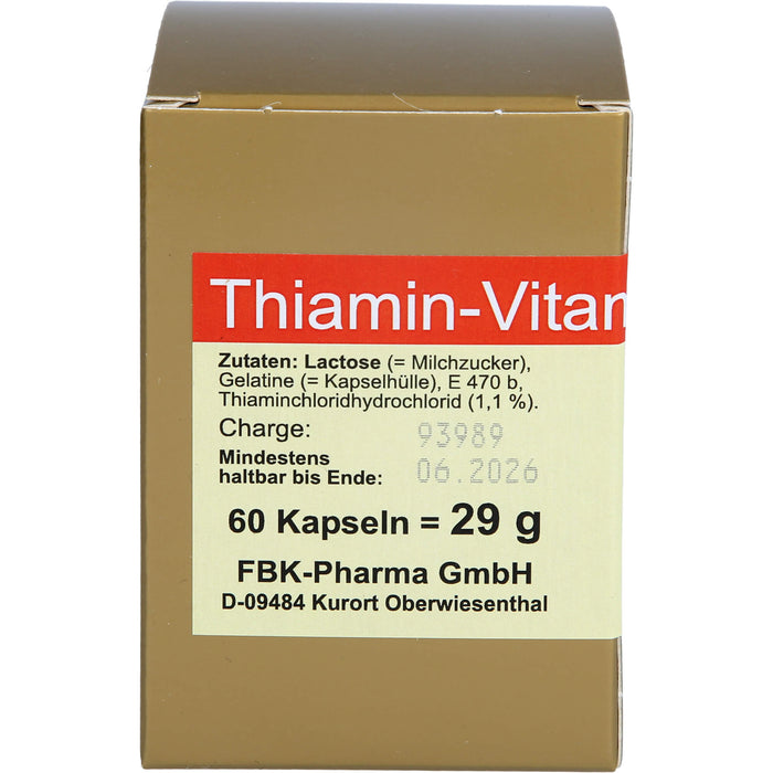 Thiamin Kapseln-Vitamin B1, 60 St KAP