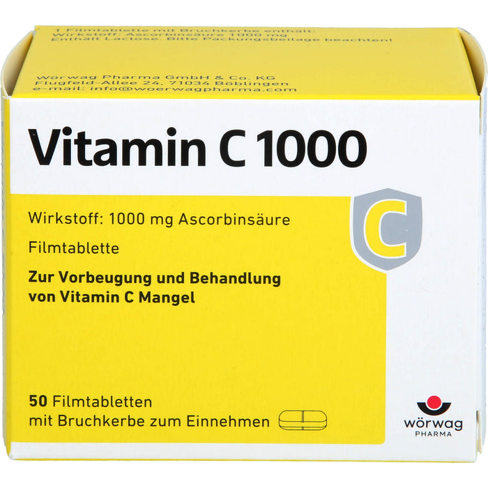 Vitamin C 1000 Wörwag Pharma, 50 pcs. Tablets