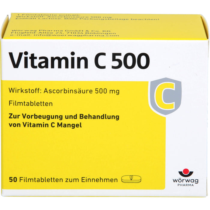 Vitamin C 500 Filmtabletten, 50 pcs. Tablets