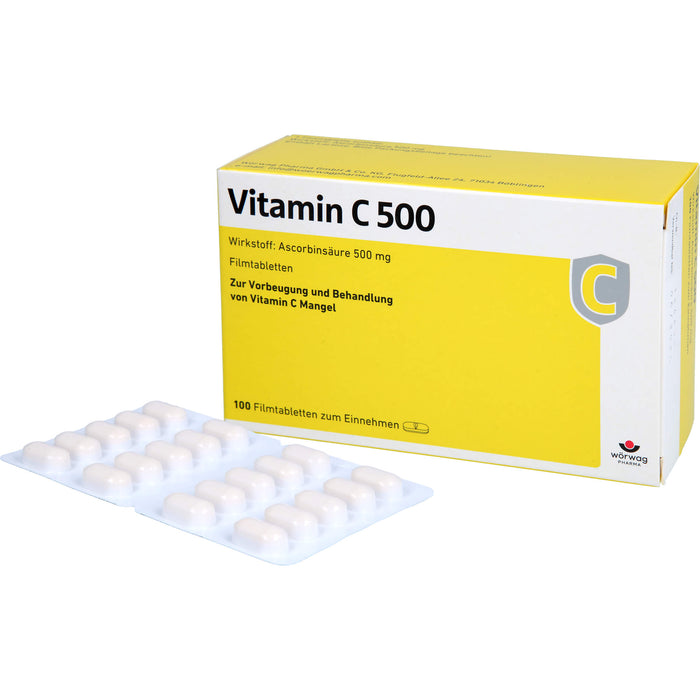 WÖRWAG Vitamin C 500 Filmtabletten, 100 St. Tabletten