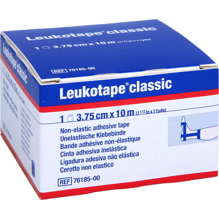 Leukotape Classic 3,75 cm x 10 m blau unelastische Klebebinde, 1 St. Packung