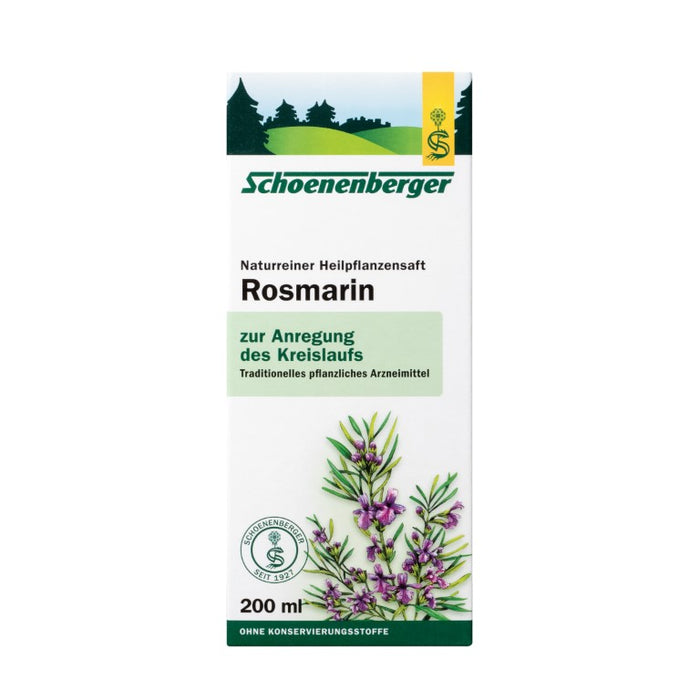 Schoenenberger Naturreiner Heilpflanzensaft Rosmarin, 200 ml Solution